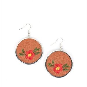 Prairie Patchwork Red Earring